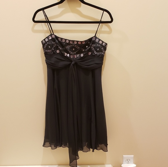 🔥 BCBG MAXAZARIA Babydoll Black Dress - Picture 2 of 6